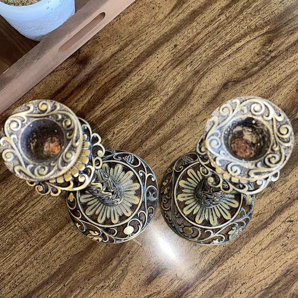 Brass candle holders - Picture 10 of 17